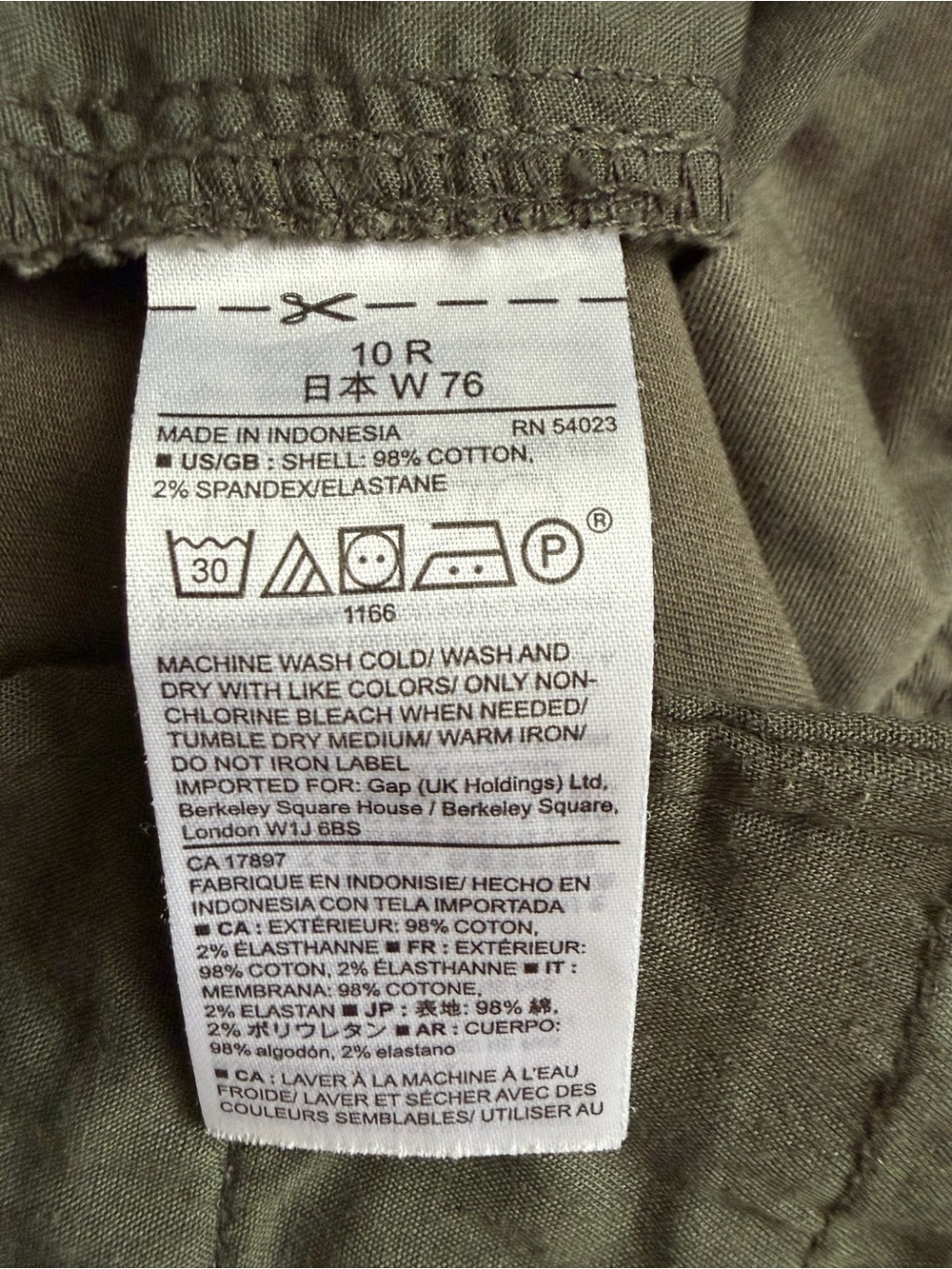 GAP Women's Olive Girlfriend Khakis Pants - Picture 5 of 5